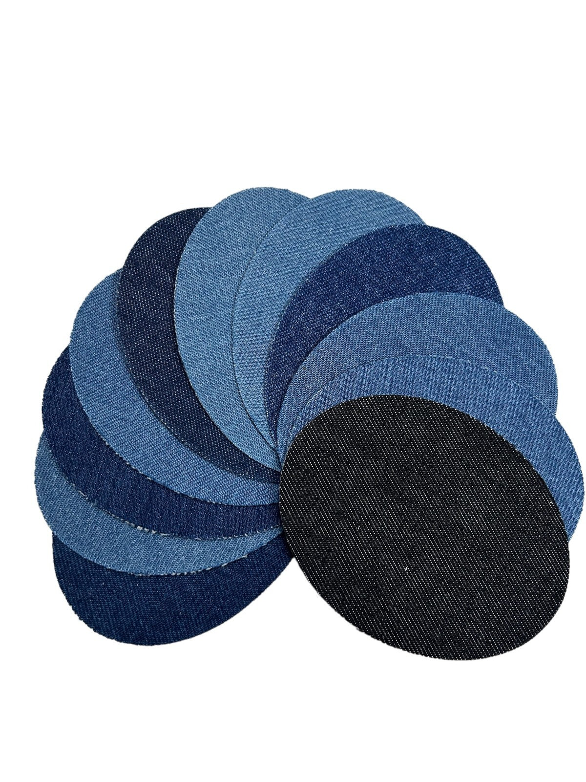 2er 5er 10er Set Jeansflicken zum Aufbügeln/Oval Bügelflicken/Reparaturflicken