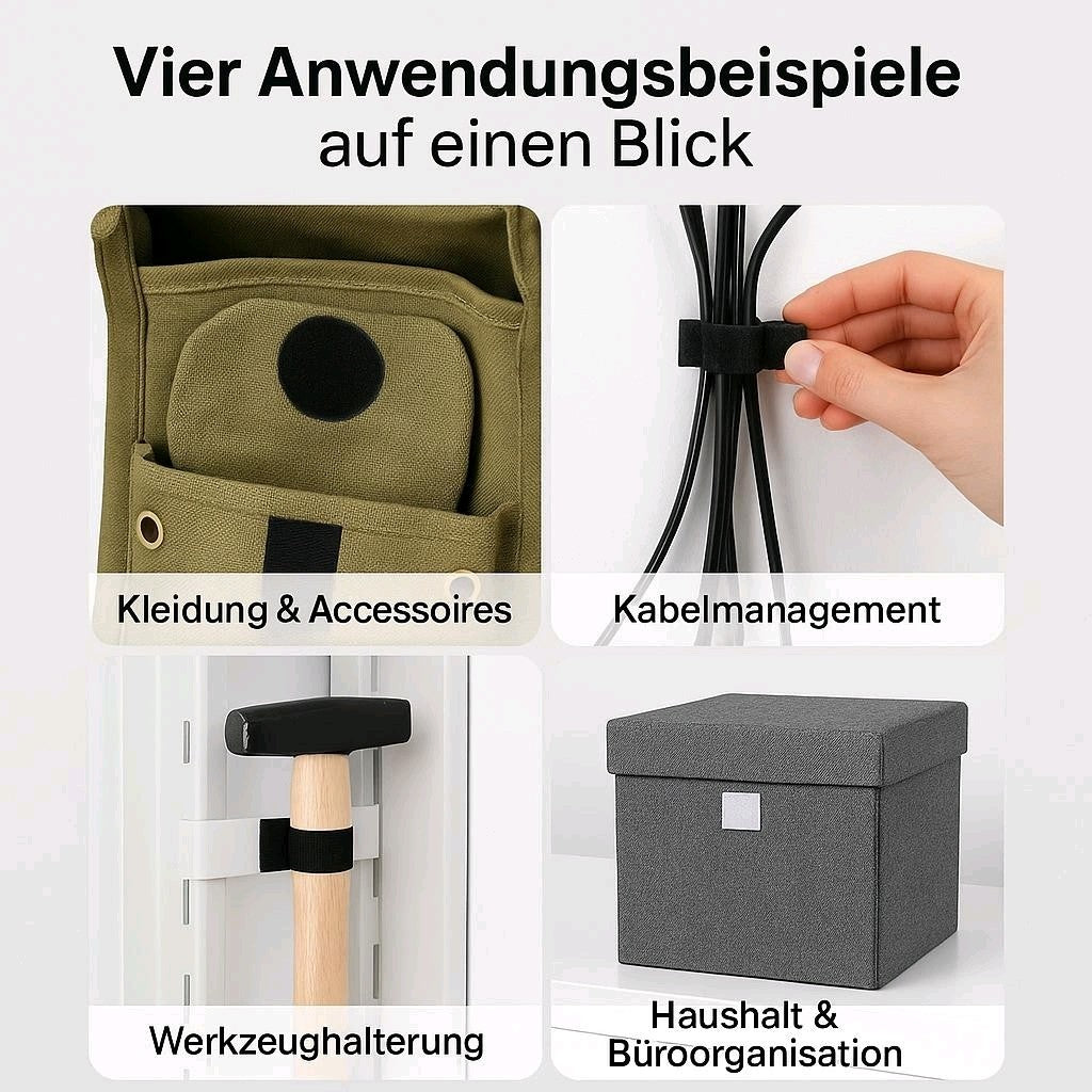 Klettband selbstklebend extra stark 25mm Hakenband + Flauschband Klettverschluss / 10% Rabatt mit Code "Sommer25"