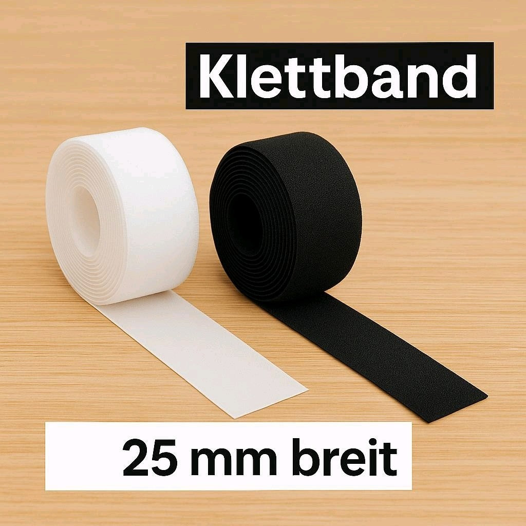 25 m Klettband selbstklebend 25mm Hakenband + Flauschband Klettverschluss