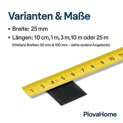 25 m Klettband selbstklebend 25mm Hakenband + Flauschband Klettverschluss