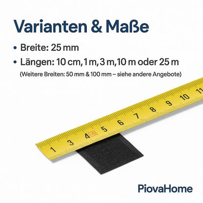 Klettband selbstklebend extra stark 25mm Hakenband + Flauschband Klettverschluss