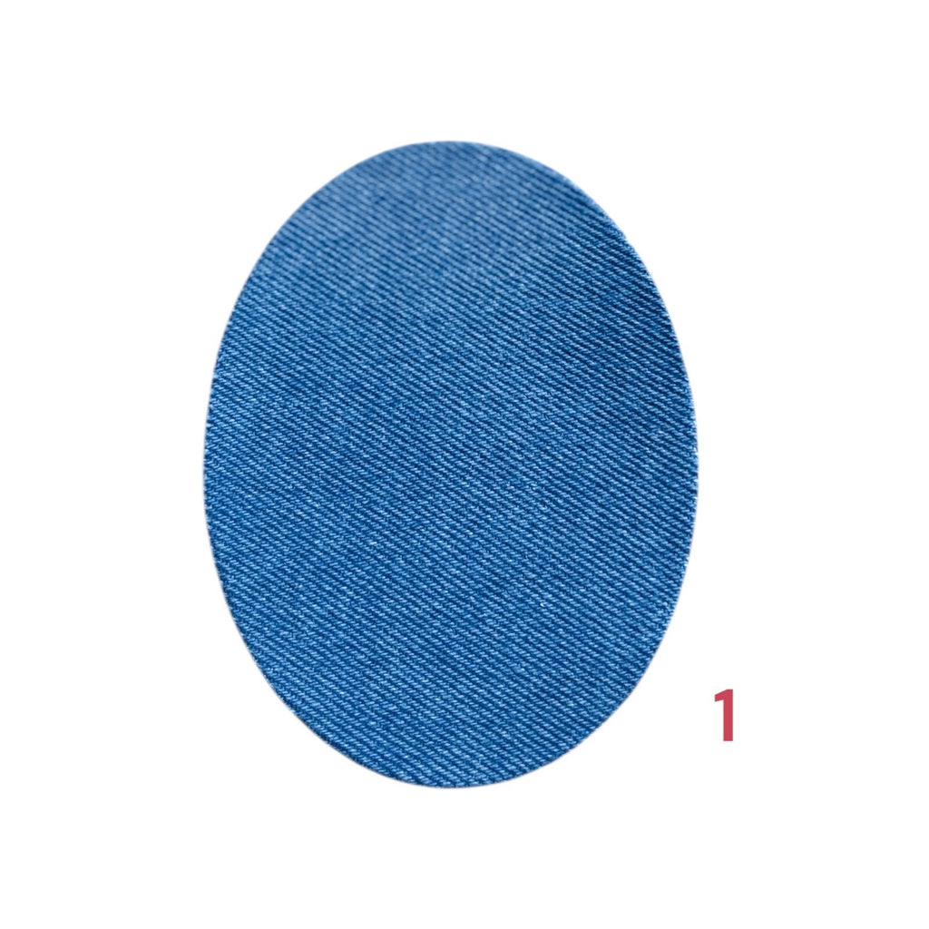 2er 5er 10er Set Jeansflicken  zum Aufbügeln/Oval  Bügelflicken/Reparaturflicken