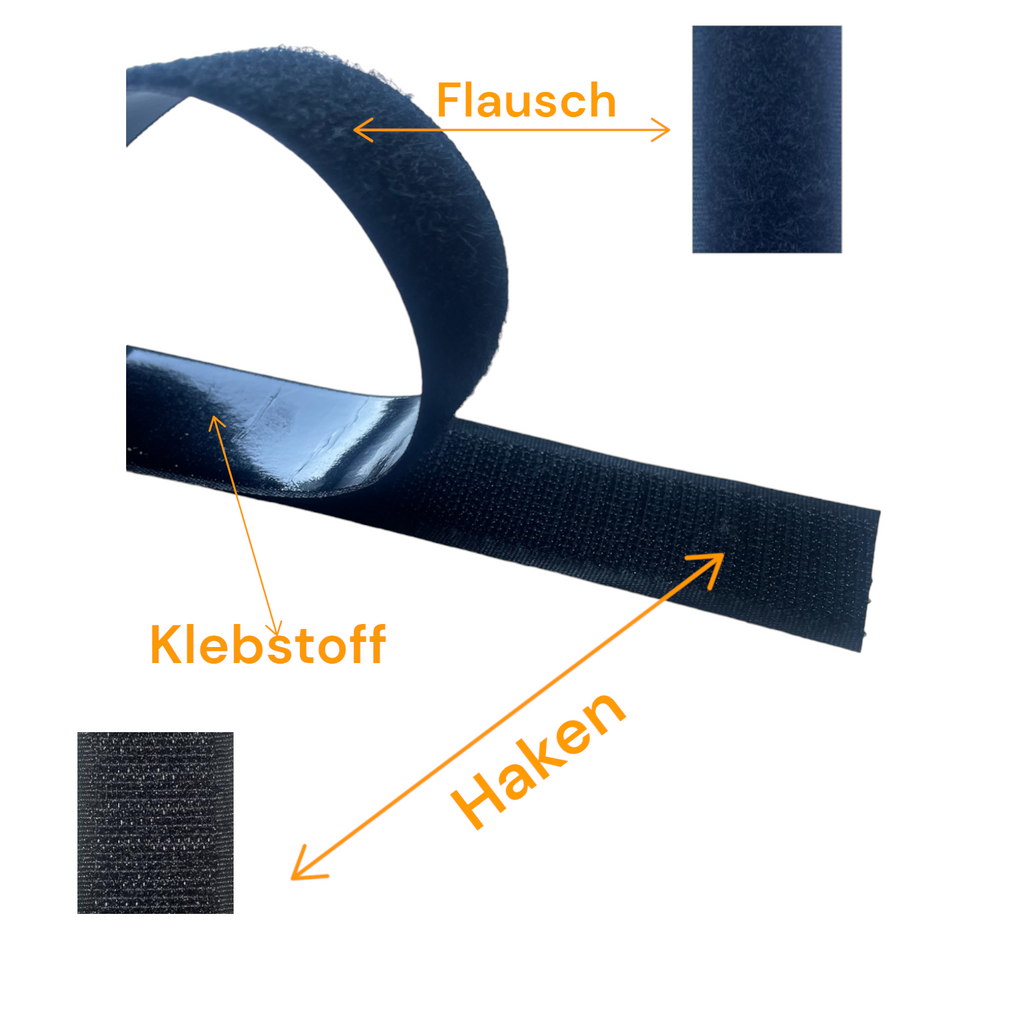 25 m Klettband selbstklebend 25mm Hakenband + Flauschband Klettverschluss