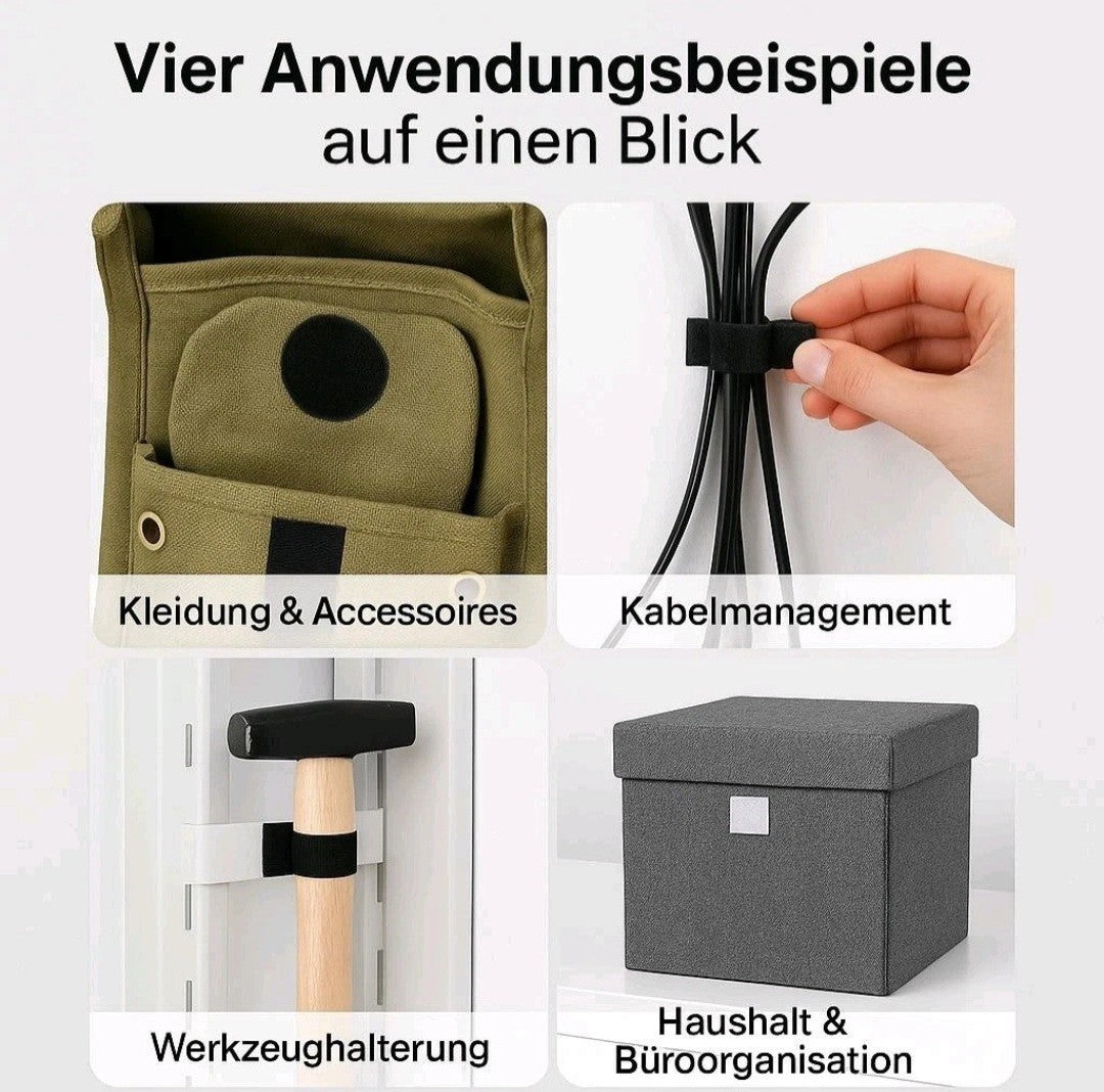 25 m Klettband selbstklebend/50 mm Breite/Hakenband+Flauschband/Klettverschluss