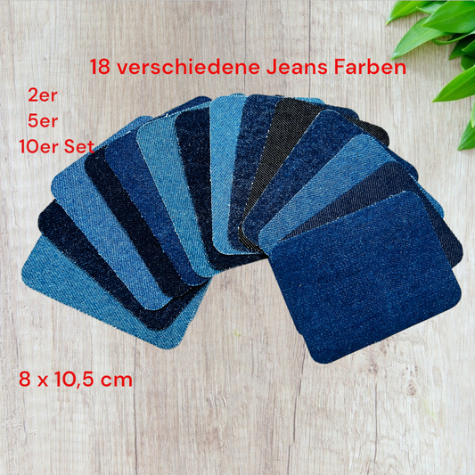 Jeans Bügelflicken zum Aufbügeln / Reparaturset  / 10,5 x 8cm / Viele Farben