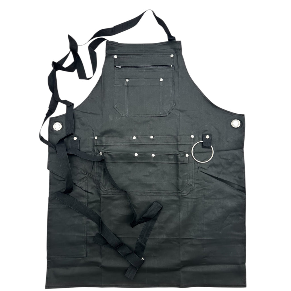 Grillschürze Lederoptik | BBQ Arbeitsschürze mit Taschen | Unisex Kochschürze - PiovaHomeFashion