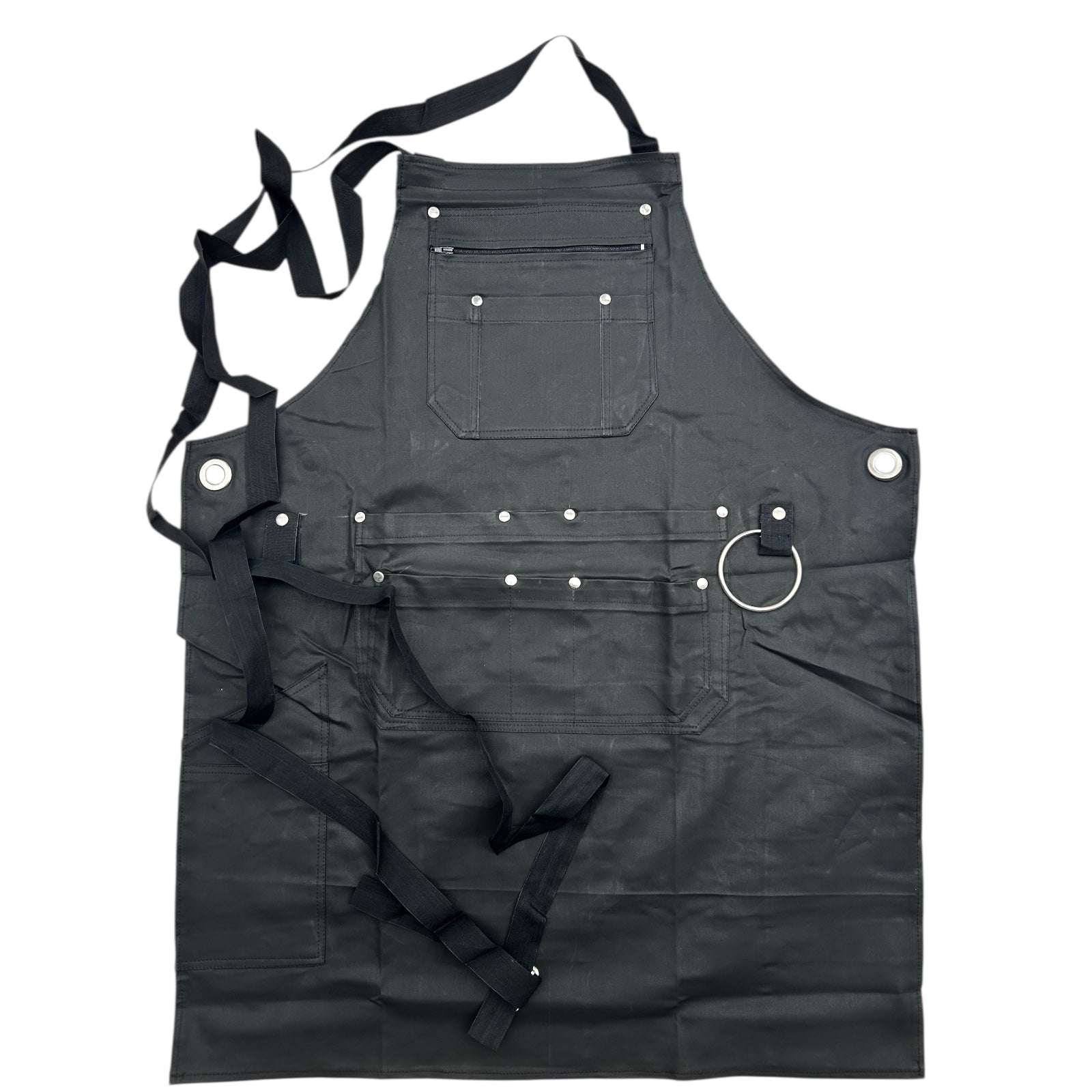Grillschürze Lederoptik | BBQ Arbeitsschürze mit Taschen | Unisex Kochschürze - PiovaHomeFashion