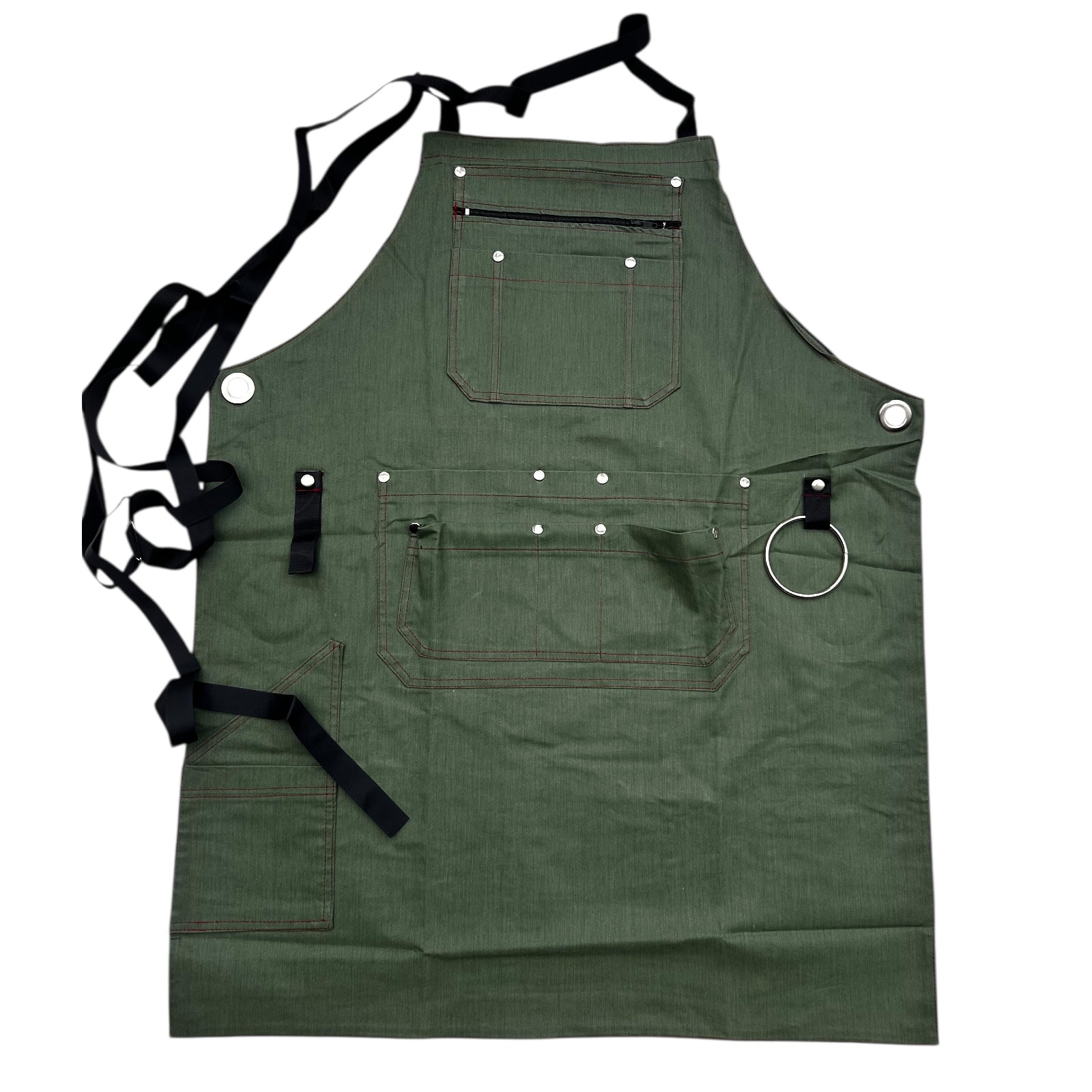 Grillschürze Lederoptik | BBQ Arbeitsschürze mit Taschen | Unisex Kochschürze - PiovaHomeFashion