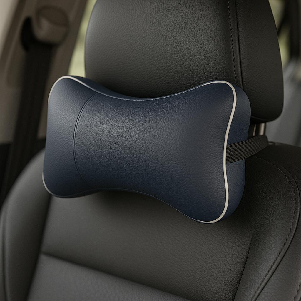 2x Ergonomisches Nackenkissen Auto & Büro – waschbar, mit Gummiband, 33x19 cm
